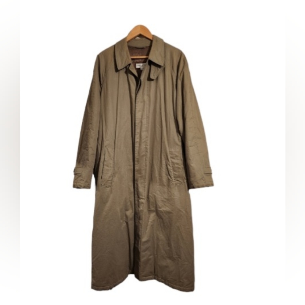 COPY - Giorgio Armani Tan/Green Long Trench Coat Fully Lined